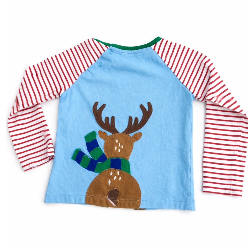 Mini Boden Baby Christmas Reindeer Top Shirt Pj? 3 4 - Picture 2 of 4